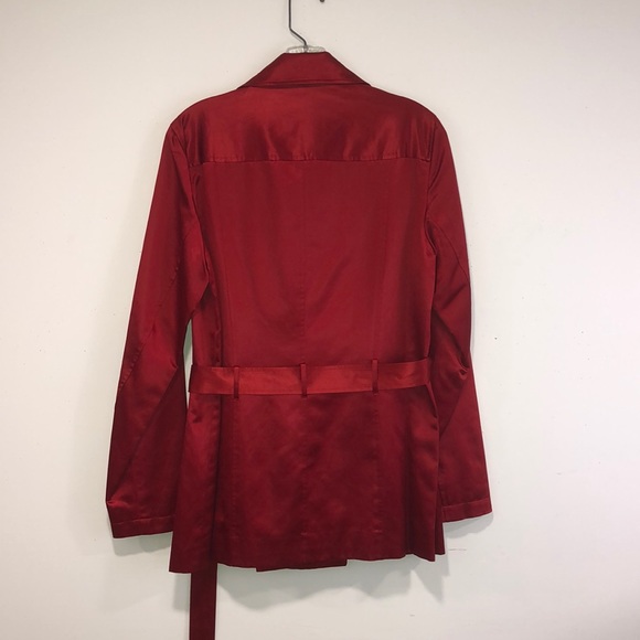 Michael Kors red double breasted trench coat M ❤️ - Picture 7 of 8